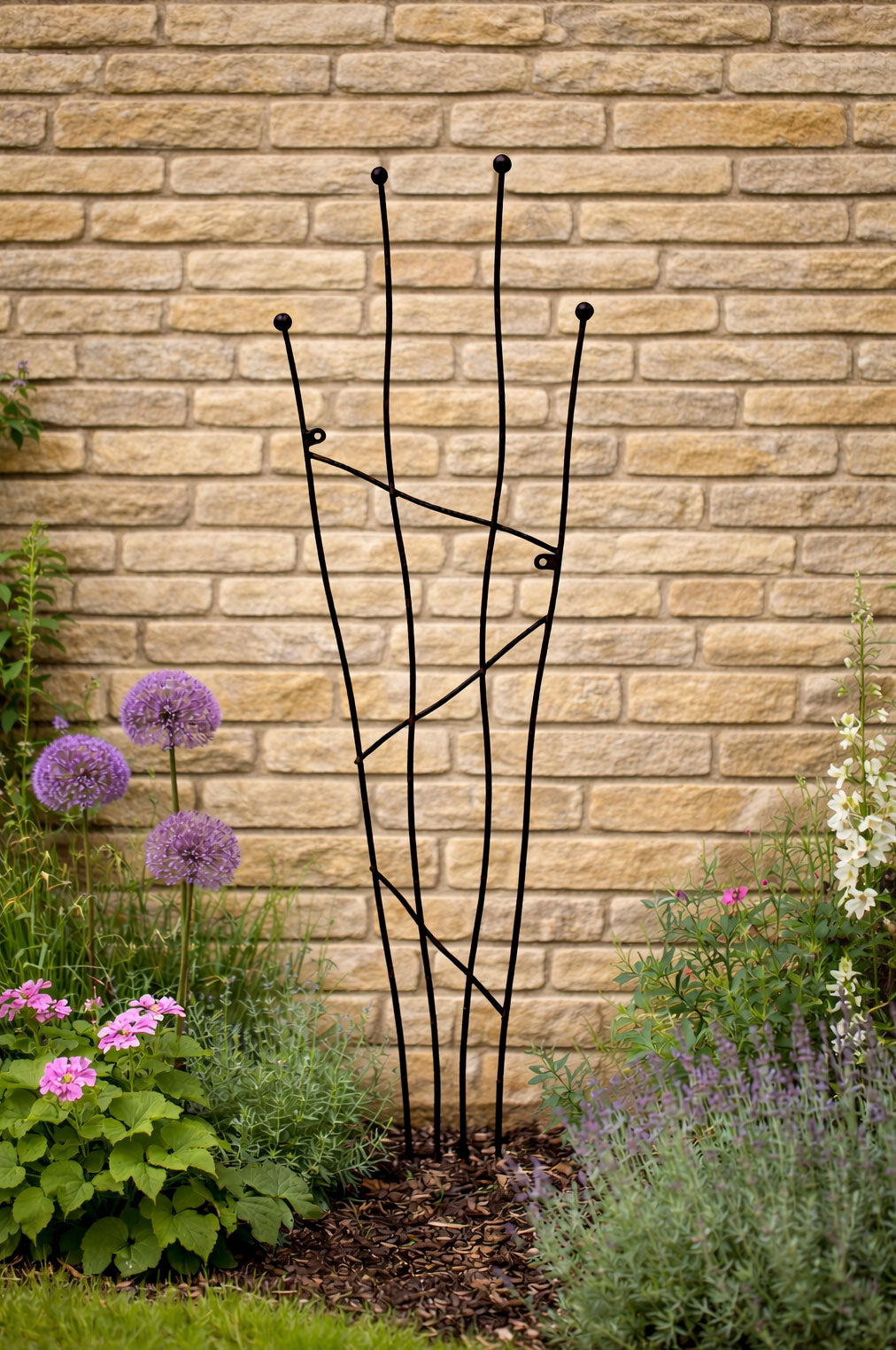Metal Garden Trellis for Climbing Plants - Strong Steel Wall Support - Black or Rust