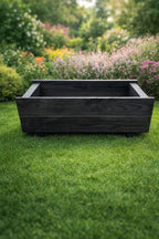 Outdoor Planter Boxes Wooden - Handcrafted Trough Planters Perfect for Flowers and Herbs