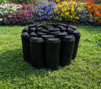 Timber Log Roll Garden Edging Black Pressure Treated Wooden Lawn Border Multiple Heights