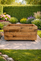 Extra Height Width Wooden Garden Planter Heavy Duty Timber Trough for Shrubs and Flowers