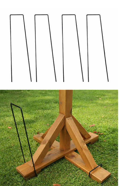 Heavy Duty Garden Stabiliser Pegs for Bird Tables - Metal Ground Anchor Stakes 4 Pack