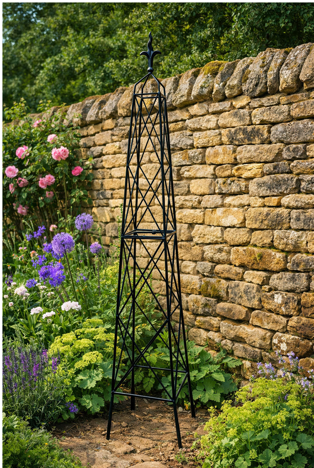 Heavy Duty Steel Garden Obelisk 2m and 2.5m - Extra Tall Metal Climbing Plant Support