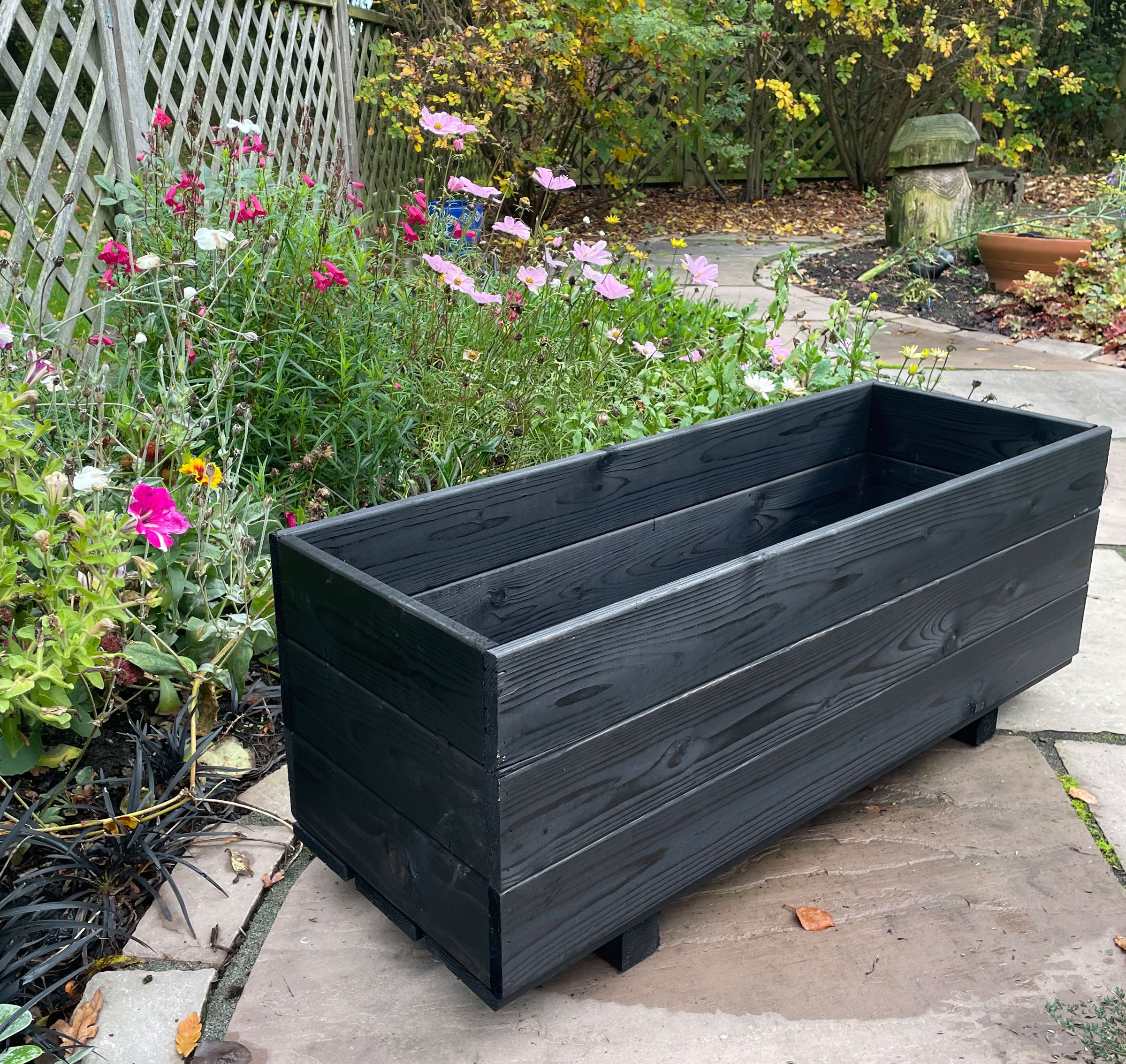 Addingham Outdoor Wooden Plant Planters Black