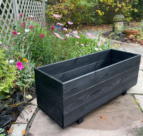 Addingham Outdoor Wooden Plant Planters Black