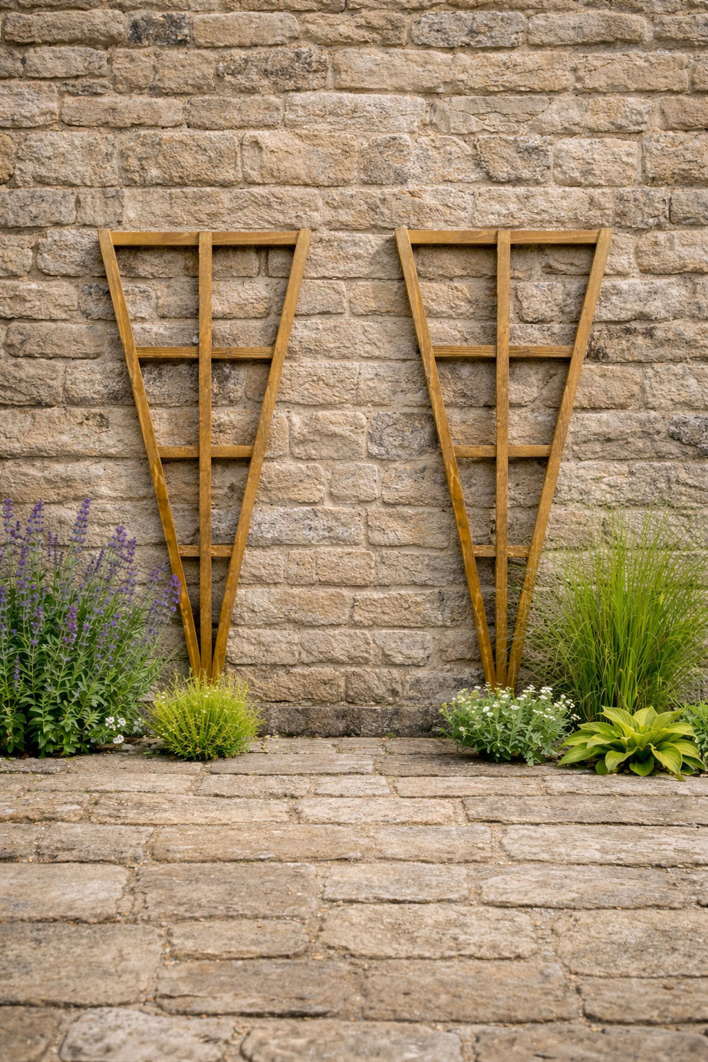 Garden Wooden Fan Trellis Panels 2 Pack – Decorative Lattice Plant Support for Walls & Fences