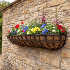 Twin Pack Metal Wall Planters with Coco Liners Iron Wall-Mounted Garden Planters Extra Large