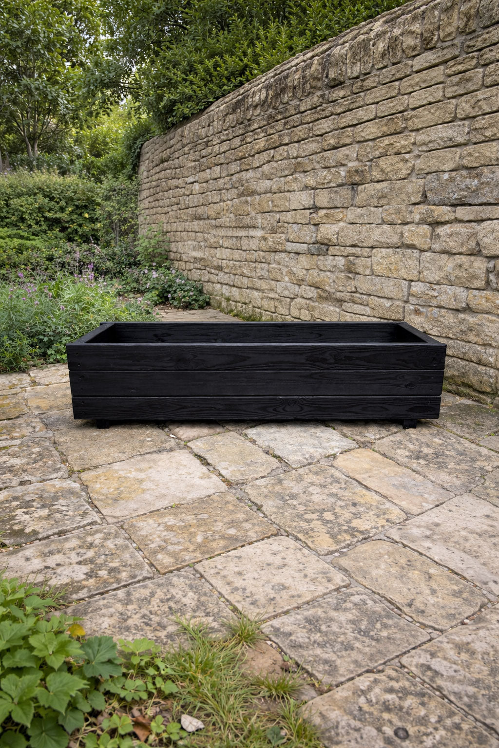 Handcrafted Timber Patio Planters - Modern Black Outdoor Wooden Box Containers