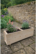 Rectangular Wooden Trough Planters Supplied in 4 Sizes Heavy Duty Garden Containers