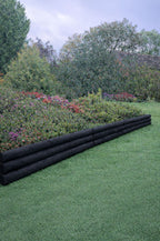 Wooden Black Log Garden Border Horizontal Lawn Edging Fence Border Panels