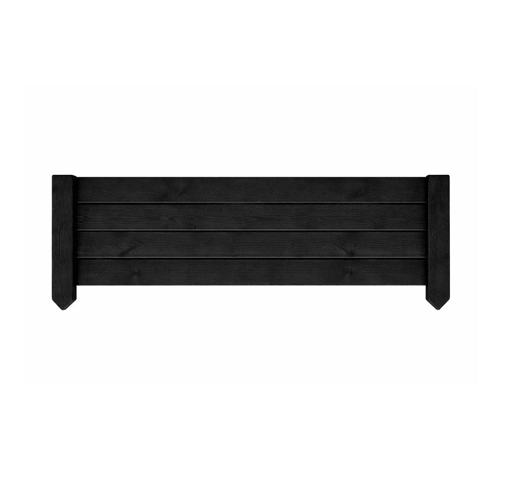 Black Timber Garden Edging Panels Heavy Duty - Wooden Lawn & Border Edge 2 Heights and 5 Lengths
