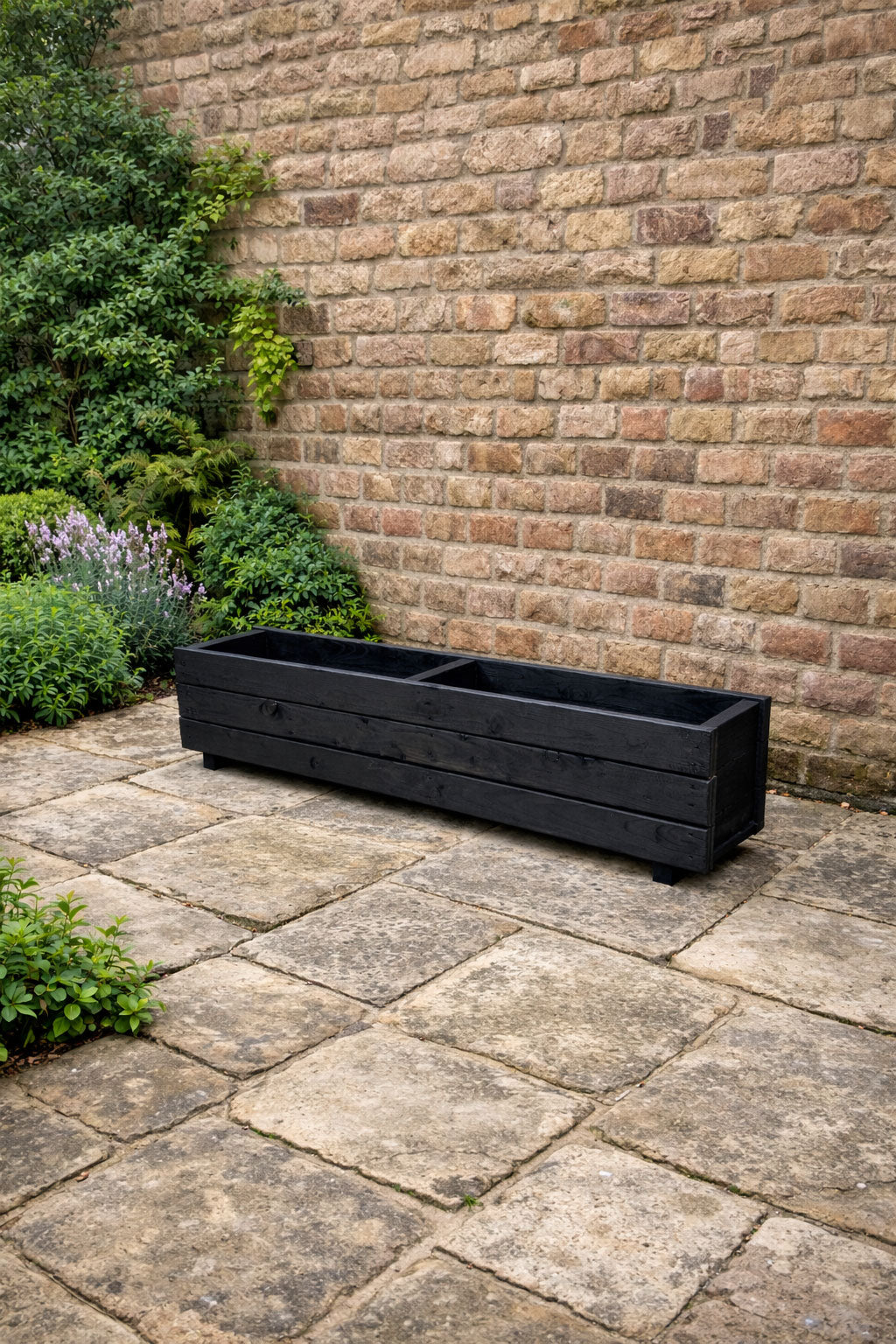 Handcrafted Timber Patio Planters - Modern Black Outdoor Wooden Box Containers