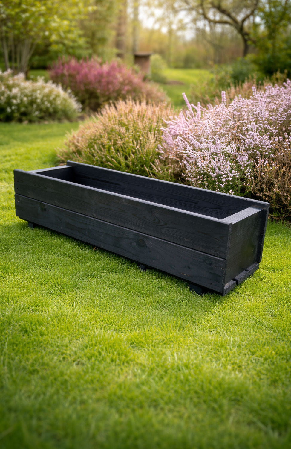 Outdoor Planter Boxes Wooden - Handcrafted Trough Planters Perfect for Flowers and Herbs