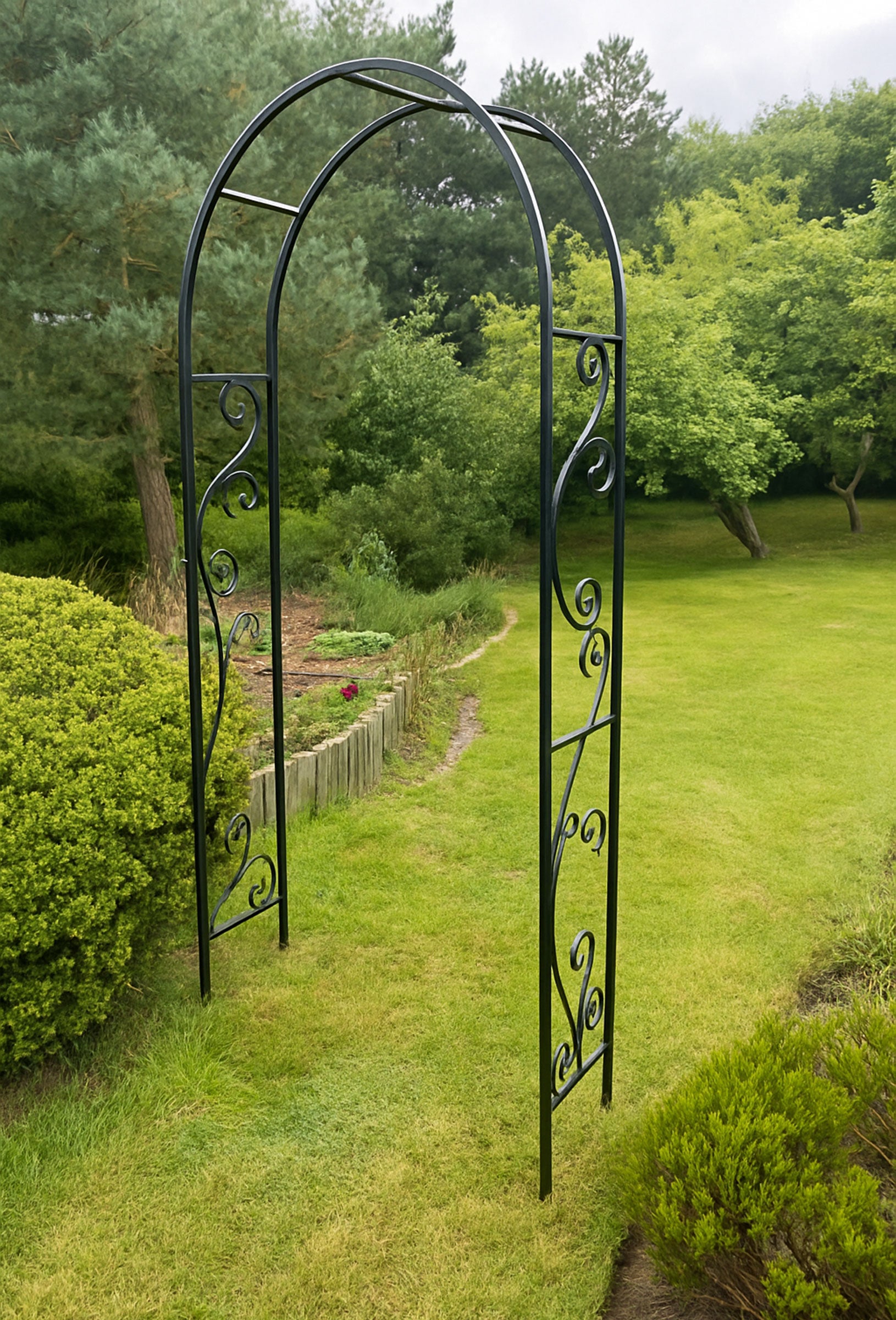 Heavy-Duty Square-Section Steel Archway for Climbing Plants (240cm High)