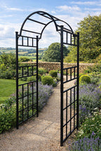 Durable Black Steel Arch for Climbing Plants- Garden Entrances to Pathways and Walkway Features
