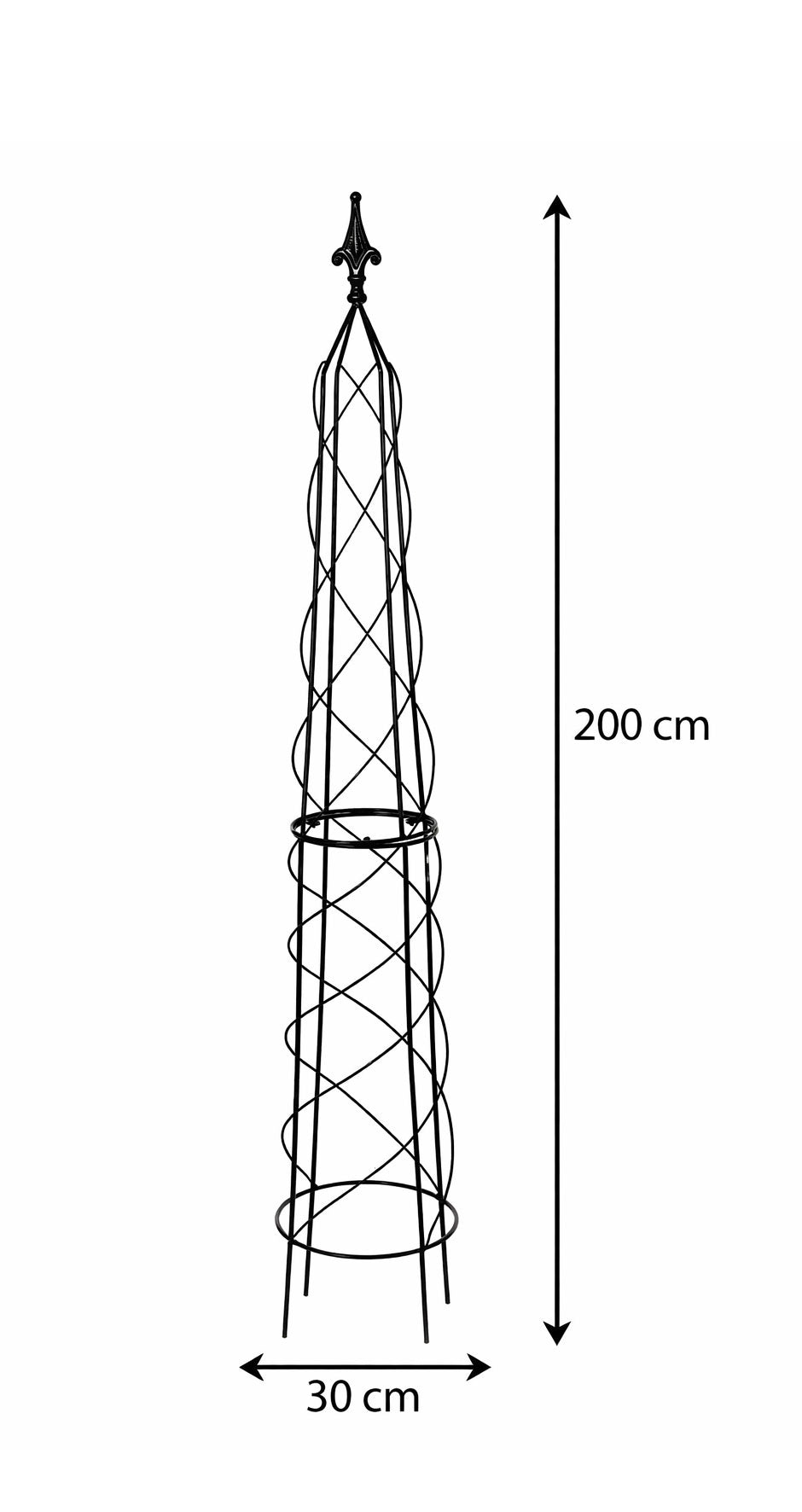 Garden Obelisk Trellis Plant Support - Metal Climbing Frame for Roses & Climbing Plants 200cm, 160cm & 120cm Sizes