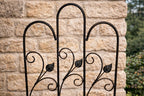 Decorative Black Metal Garden Trellis Scrolled Leaf Design for Climbing Plants