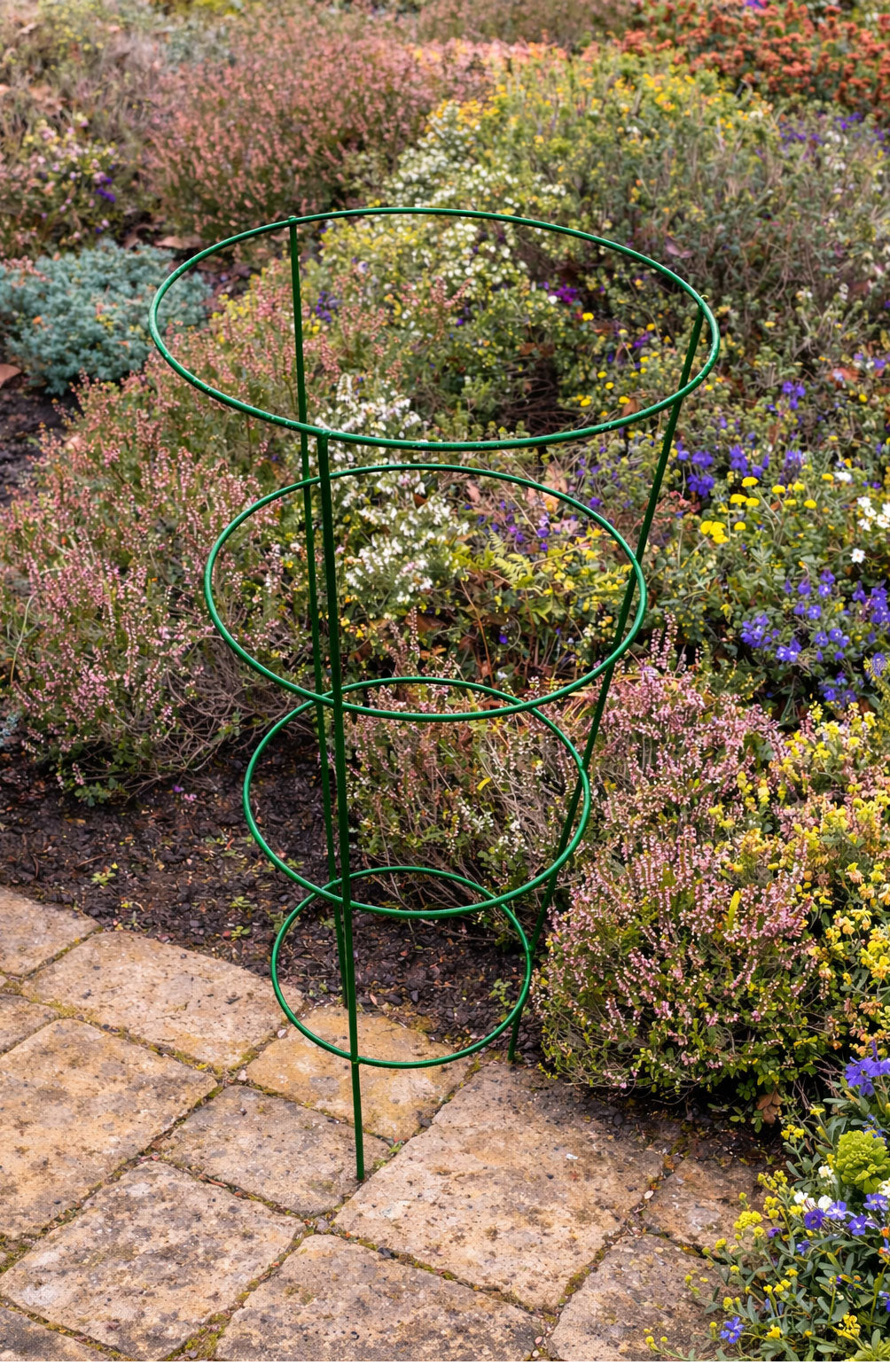 Green Metal Conical Plant Supports - Outdoor Garden Plant Support Cages Set of 2