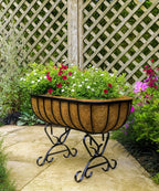 Metal Raised Planter on Legs - Outdoor Garden Container with Coco Liner