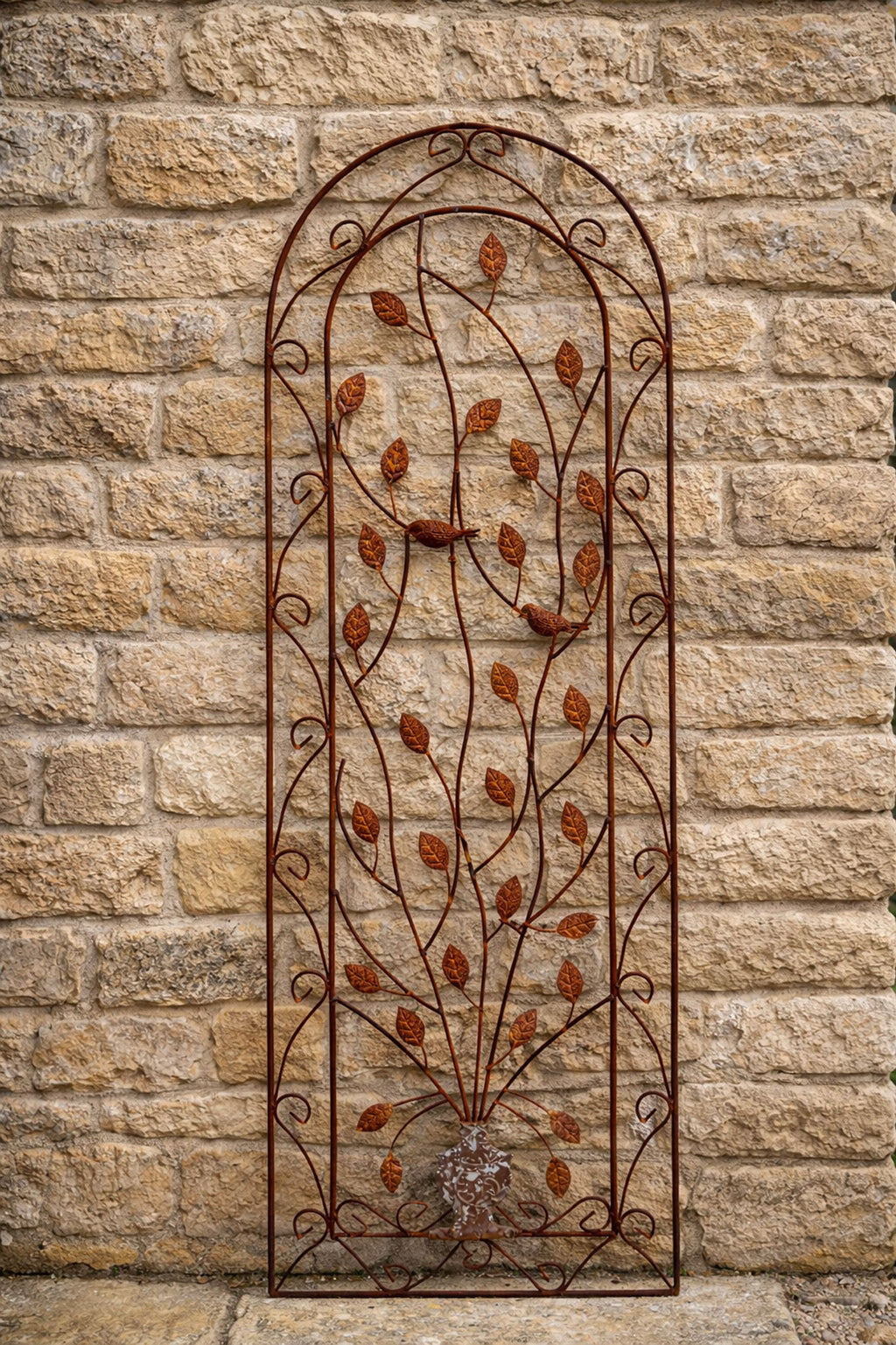 Garden Screening Art Panels in Rusted Steel - Metal Wall Trellis Design