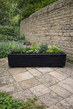 Handcrafted Timber Patio Planters - Modern Black Outdoor Wooden Box Containers