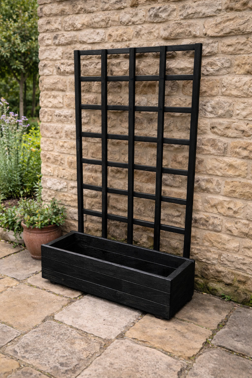 Wooden Planter Trellises – Fully Assembled Garden Planter with Support Frames Brown or Black