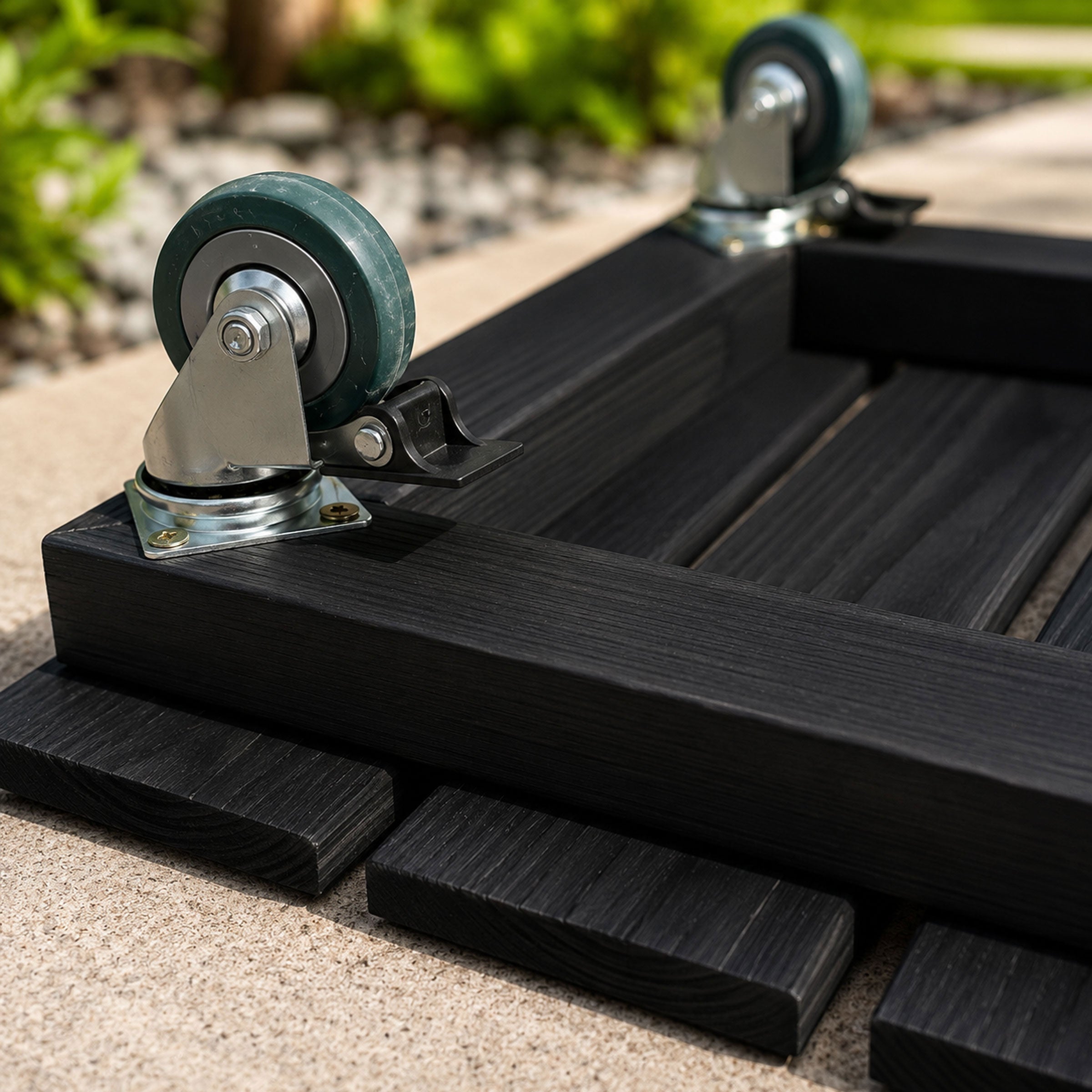 Heavy Duty Plant Pot Mover with Wheels Wooden Plant Caddy with 4 Swivel Castors