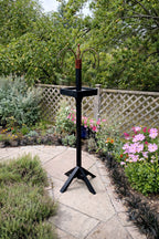 Wooden Bird Table Feeding Stand with Four Hooks Large Garden Bird Feeder Station for Patio Outdoor
