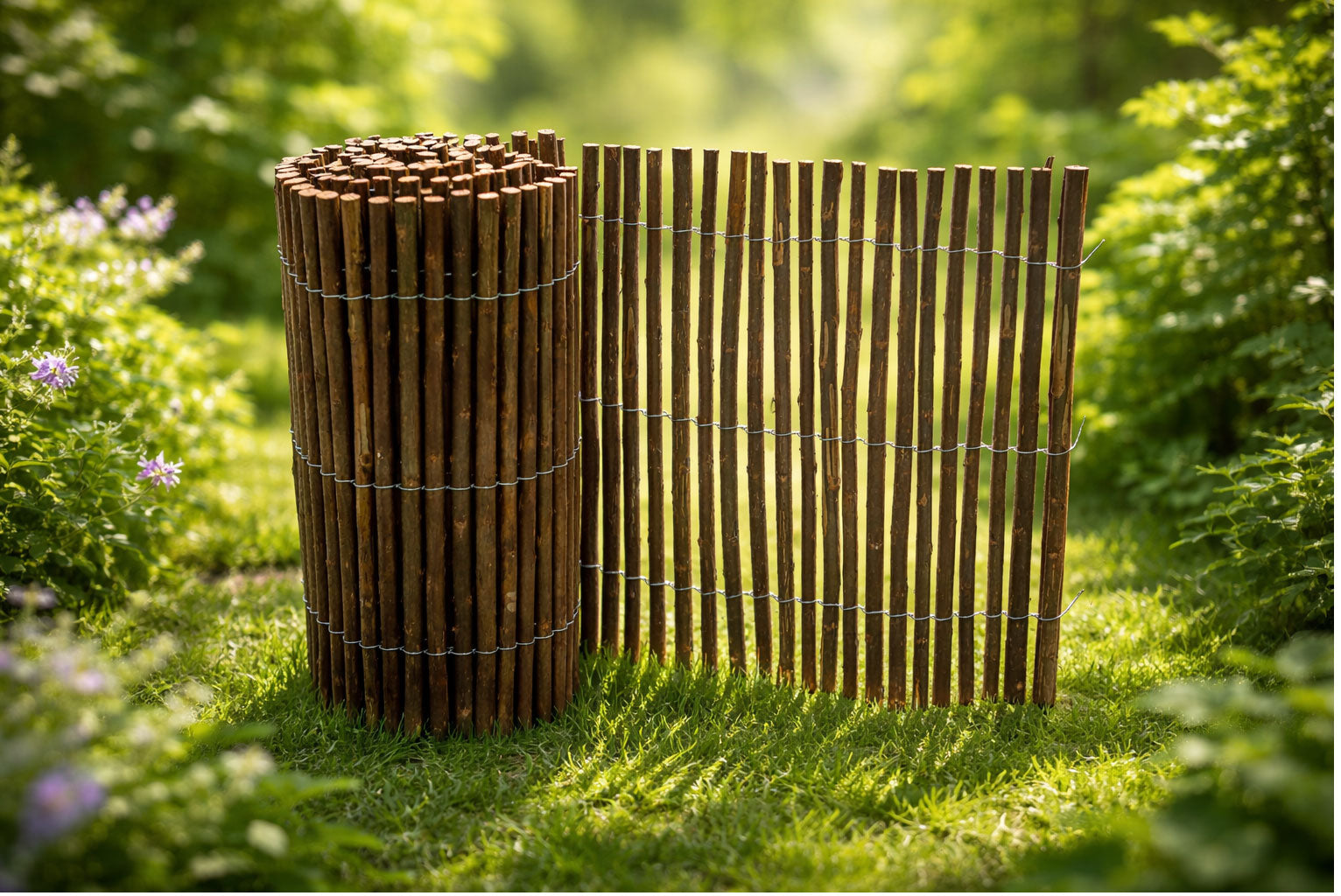 Flexible Willow Garden Edging 100cm x 30cm - Rustic Natural Garden Border for Flower Beds and Lawn Edges
