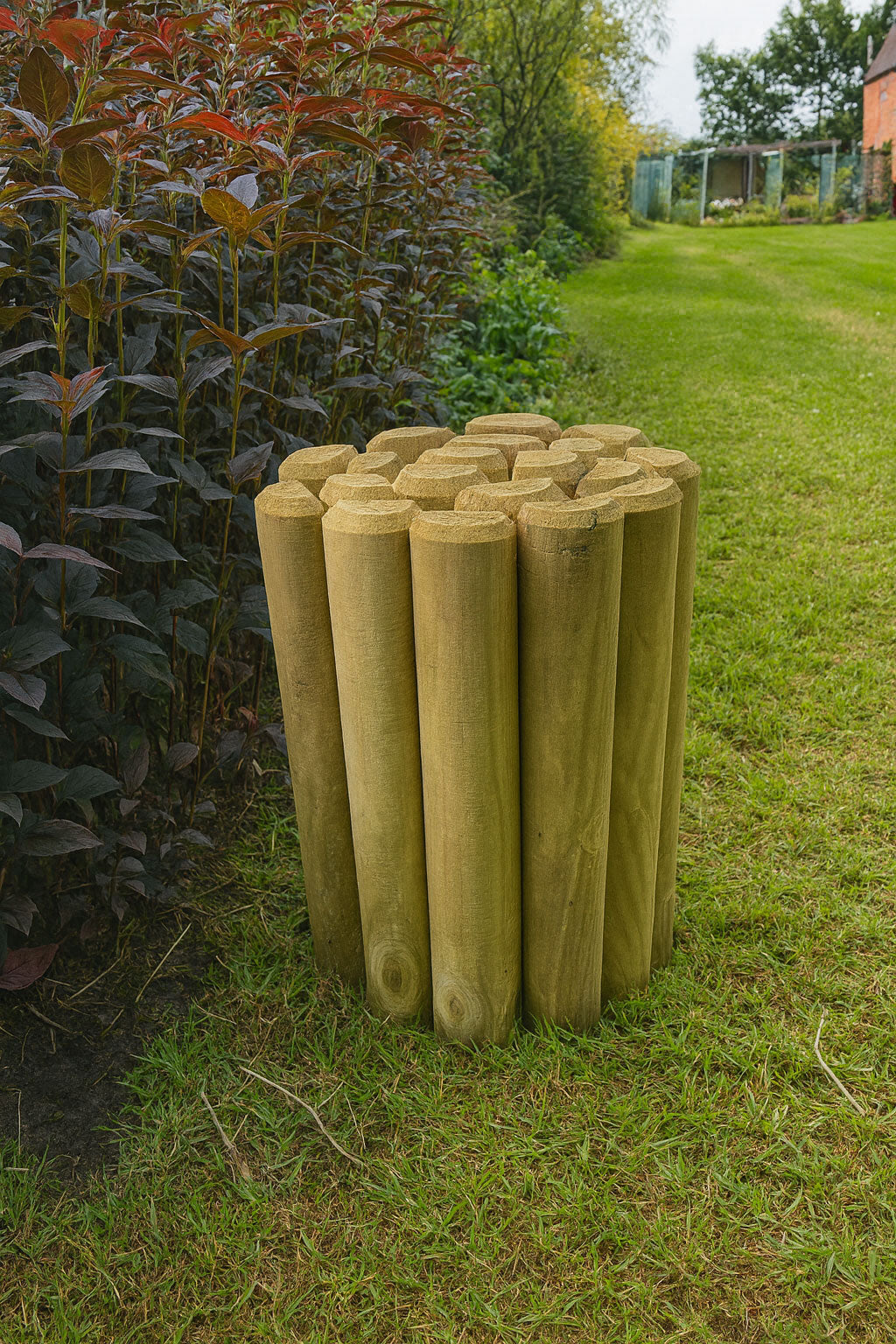 Heavy-Duty 70mm Half-Round Timber Log Roll – Flexible Garden Border & Lawn Edging