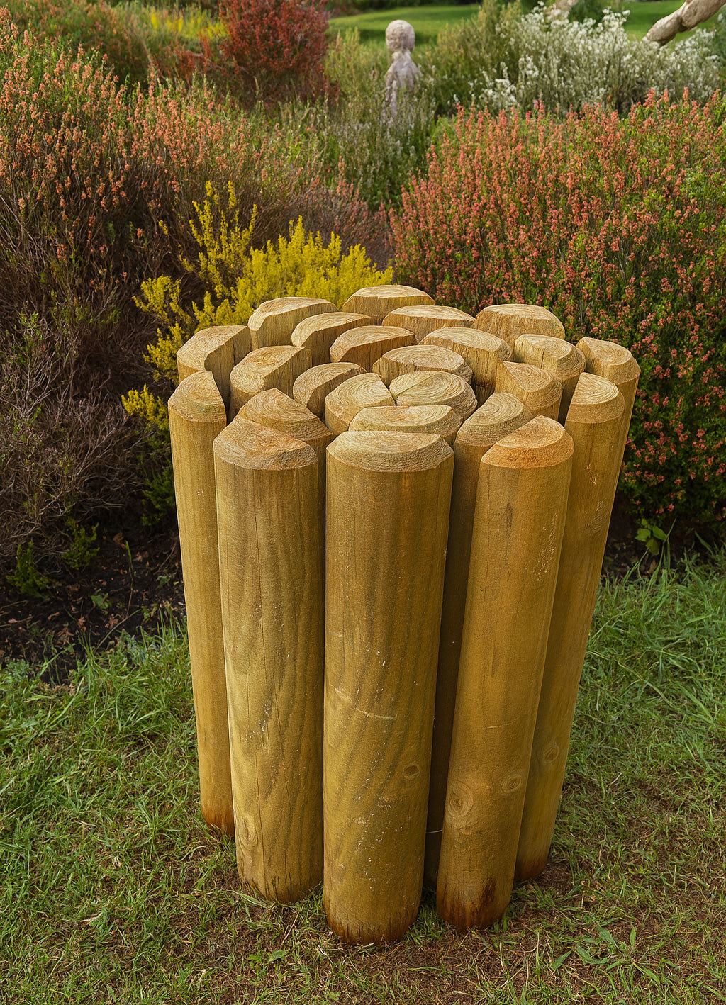Heavy-Duty 70mm Half-Round Timber Log Roll – Flexible Garden Border & Lawn Edging