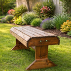 Handmade Wooden Garden Bench - Rustic Solid Wood Outdoor Seating