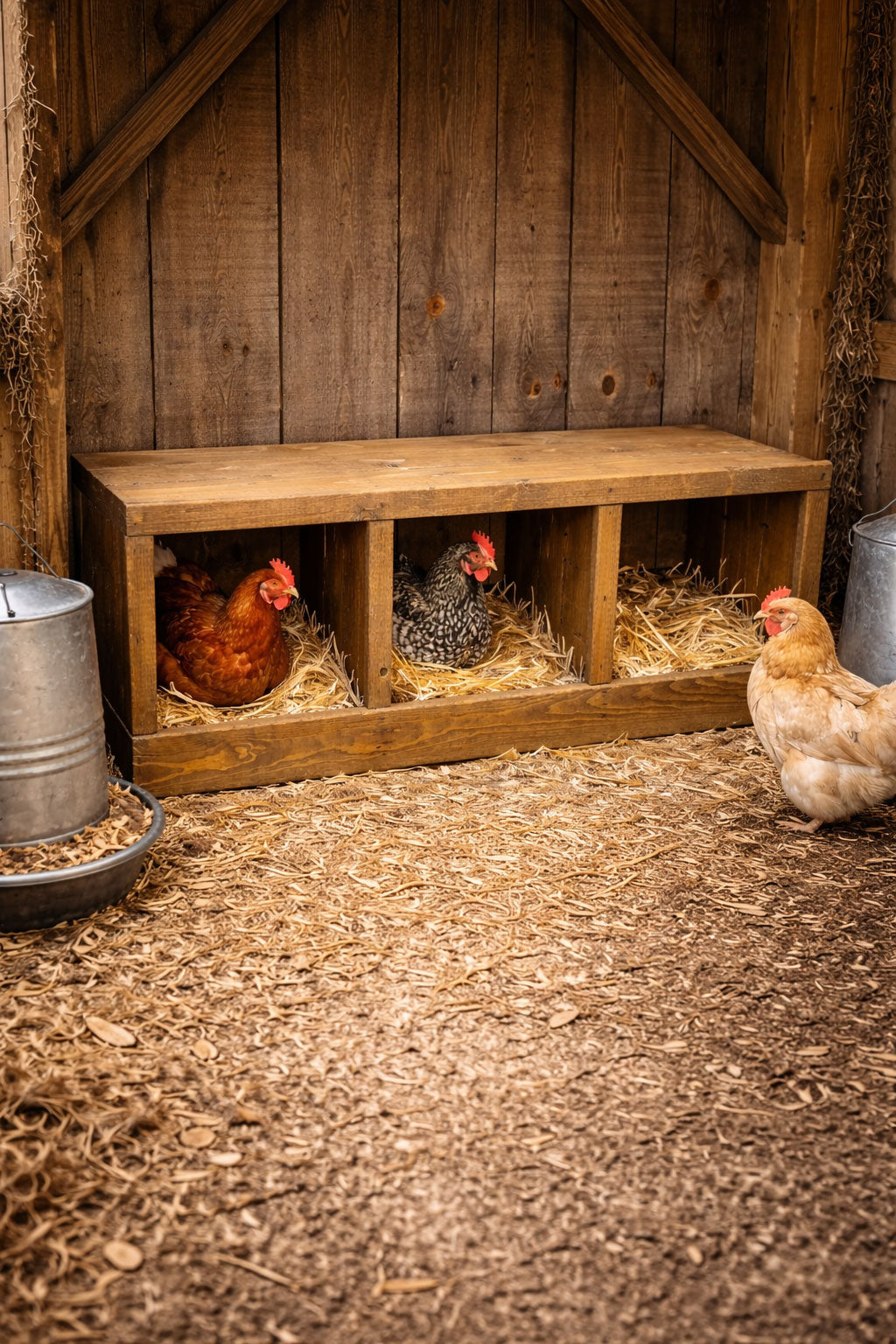 Handmade Wooden Hen Nest Boxes - Chicken Nesting Boxes for Poultry Coops & Sheds