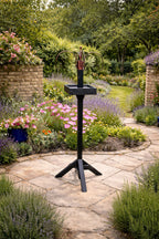 Wooden Bird Table Feeding Stand with Four Hooks Large Garden Bird Feeder Station for Patio Outdoor