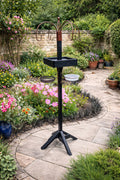 Wooden Bird Table Feeding Station with Hanging Hooks Mesh Feeding Tray and Water Dish Garden Bird Feeder Stand