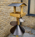 Outdoor Wooden Bird Table with Squirrel Baffle – Complete Garden Feeding Station