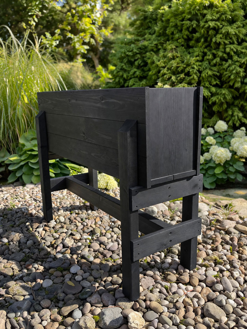 Elevated Wooden Planter Box Stand Large Raised Garden Bed for Growing Vegetables Herbs Flowers Outdoor Planter
