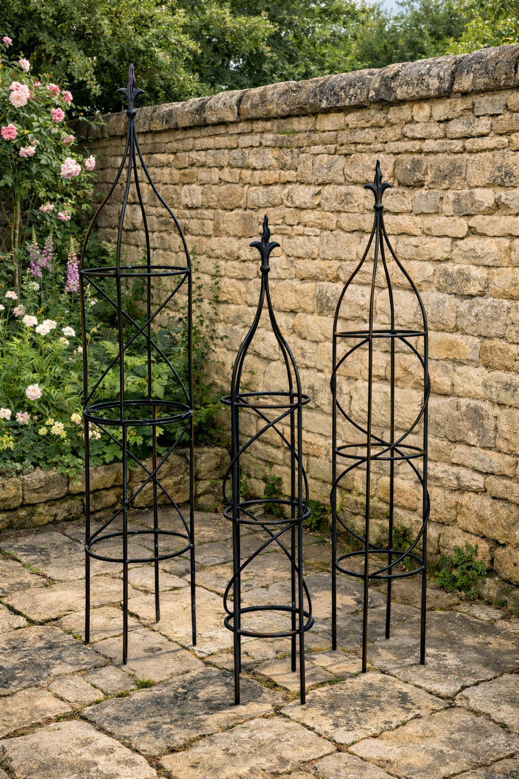 Premium Heavy Duty Steel Garden Obelisk Metal Plant Support for Climbing Plants - 3 Sizes