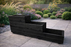 Outdoor Black Wooden Raised Herb Planter 3 Tier Garden Planter Box for Patio Balcony Flowers Herbs