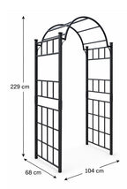 Durable Black Steel Arch for Climbing Plants- Garden Entrances to Pathways and Walkway Features