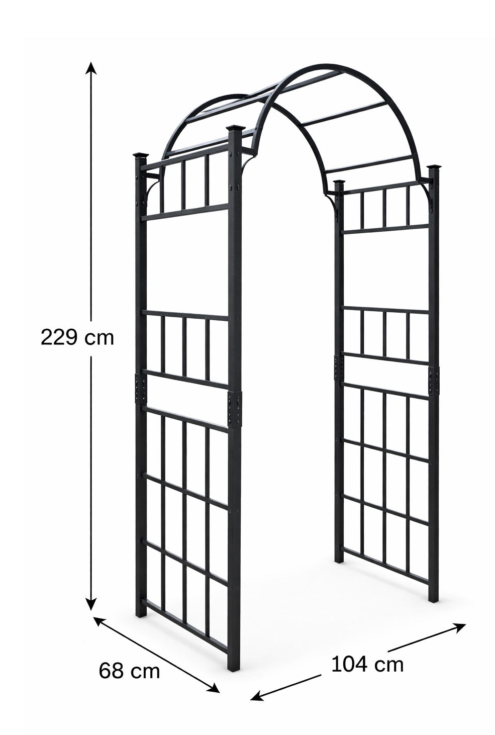 Durable Black Steel Arch for Climbing Plants- Garden Entrances to Pathways and Walkway Features