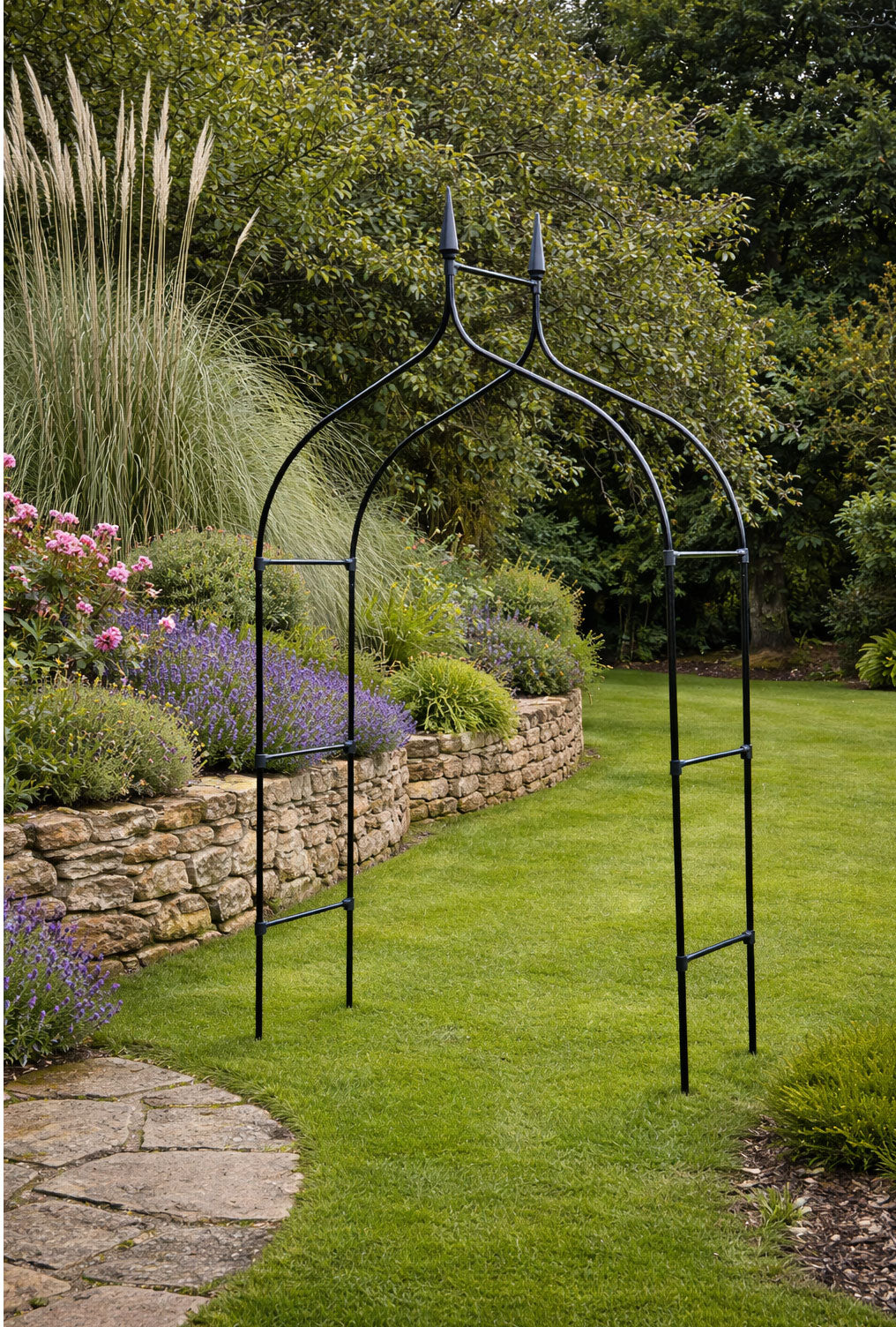 Outdoor Metal Garden Arch for Climbing Plants Gothic Steel Garden Archway for Entrances