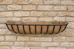 Large Twin Pack Wall Trough Planters for Patio and Garden Walls - Wall Mounted Outdoor Plant Containers