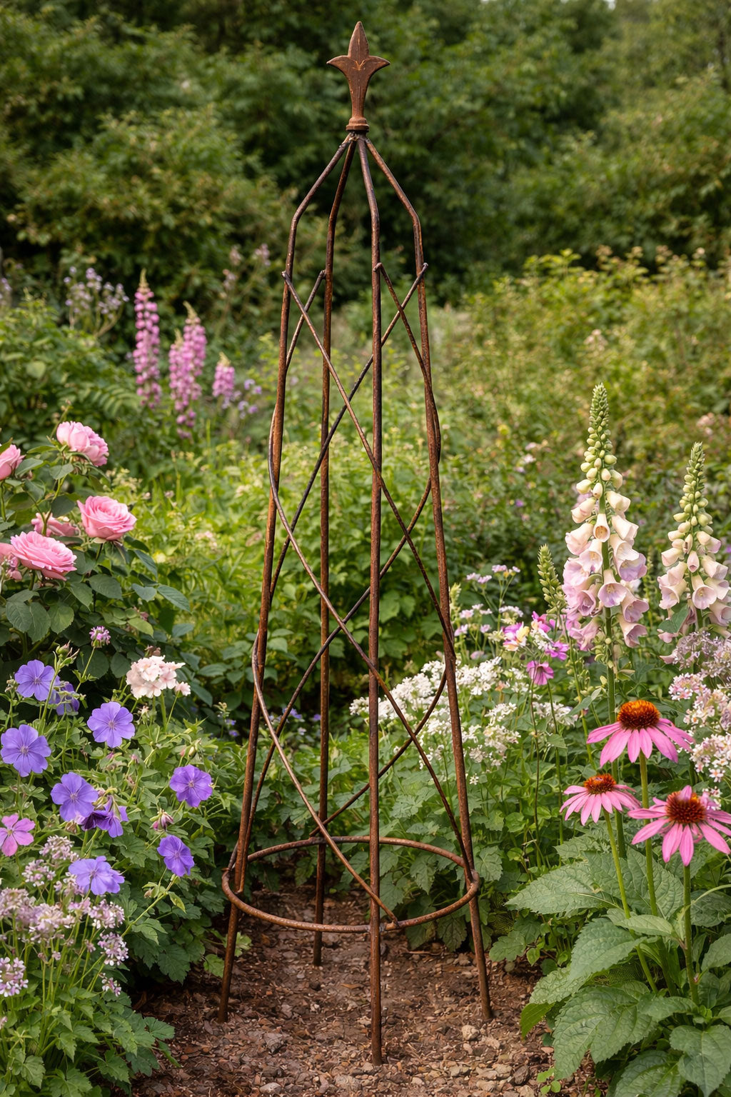 Handcrafted Steel Climbing Plant Support Obelisks - Available in 3 Sizes