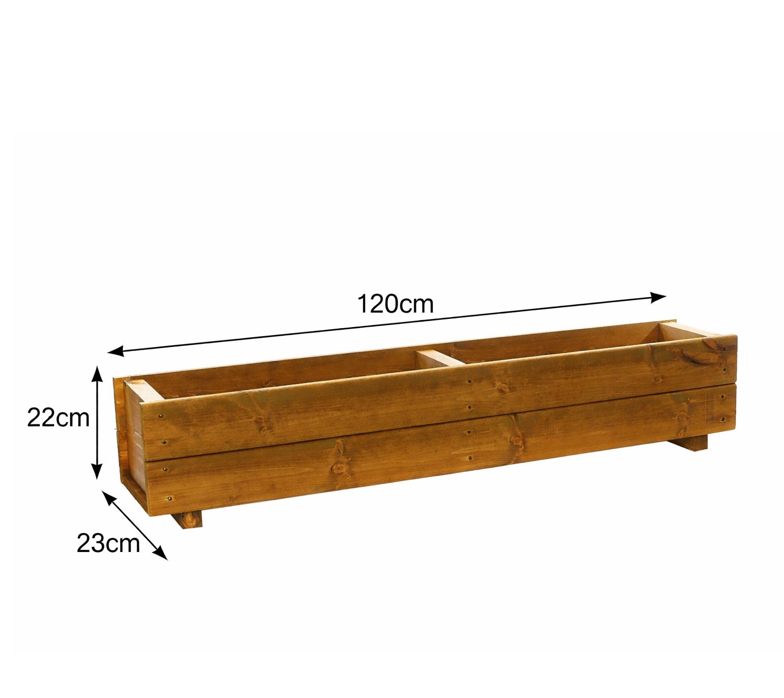 Long Wooden Garden Planters Heavy-Duty Pair of Fully Assembled 120cm