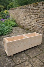 Rectangular Wooden Trough Planters Supplied in 4 Sizes Heavy Duty Garden Containers