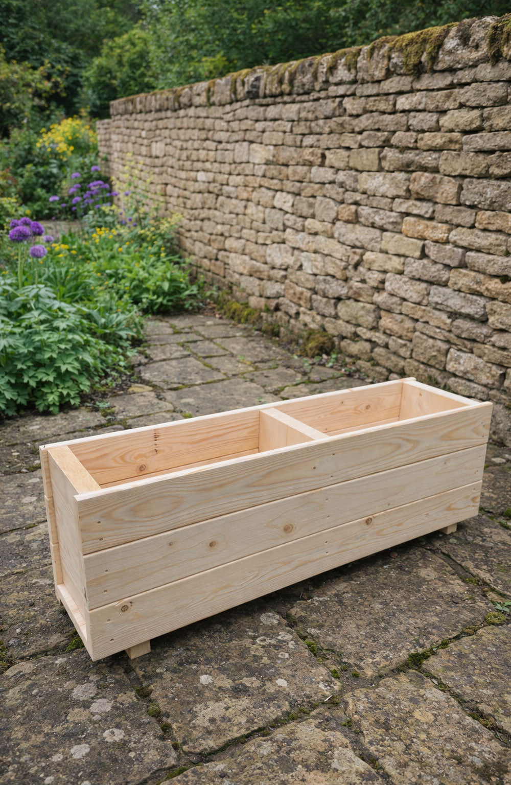 Rectangular Wooden Trough Planters Supplied in 4 Sizes Heavy Duty Garden Containers
