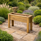 Wooden Raised Herb Planter Boxes - Outdoor Rectangular Garden Planter for Flowers and Vegetables Fully Assembled