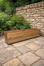 Large Wooden Garden Deep Planters Outdoor Planter Boxes - Tan Brown or Modern Black