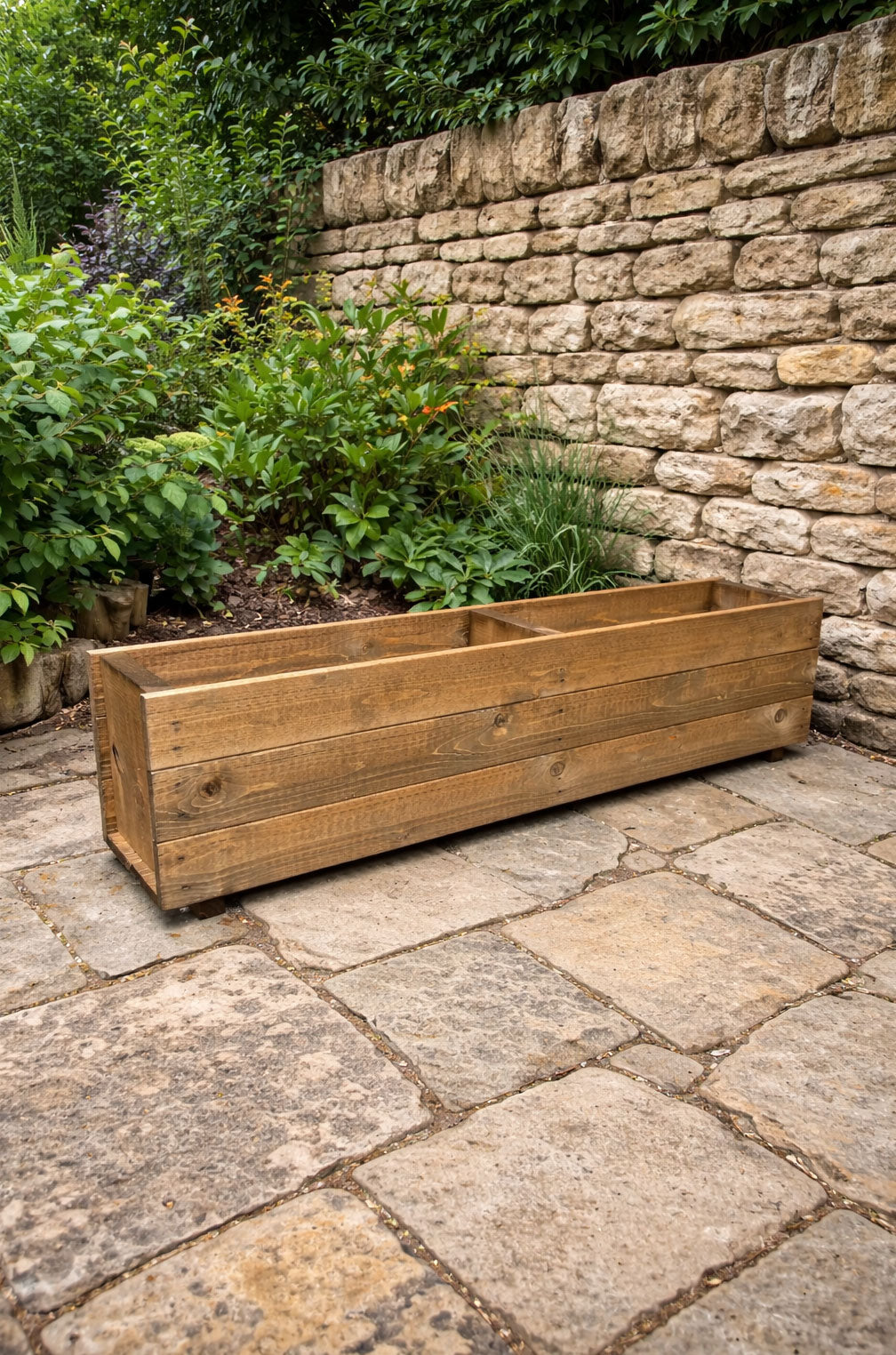 Large Wooden Garden Deep Planters Outdoor Planter Boxes - Tan Brown or Modern Black