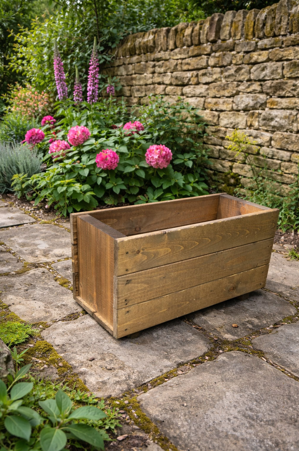 Rectangular Wooden Trough Planters Supplied in 4 Sizes Heavy Duty Garden Containers